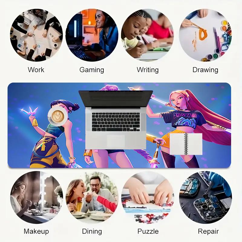 1Pc Superhero Trio Action Gaming Mouse Pad Keyboard Desk Mat Non-slip Rubber Lock Edge Waterproof Computer Mousepad for Office Home Decor S1331