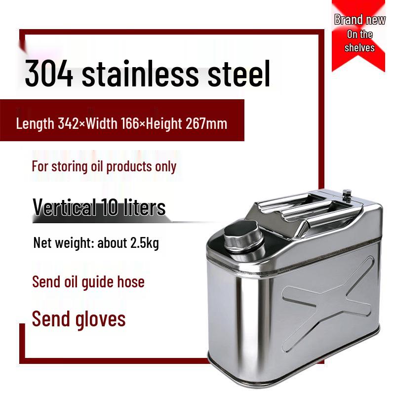 304 Stainless Steel 10L Fuel Storage Can