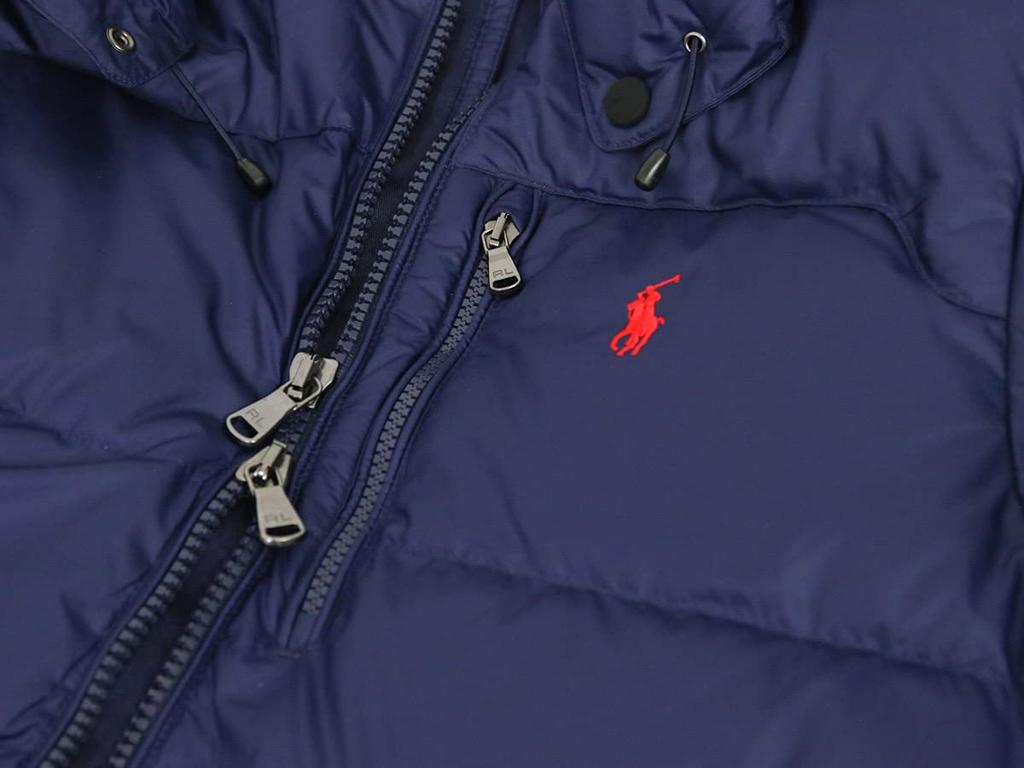 POLO RALPH LAUREN Пуховик Размер 0101856 Мужская куртка/парка с двойной молнией и высокой плотностью пуха, L, Темно-синий,