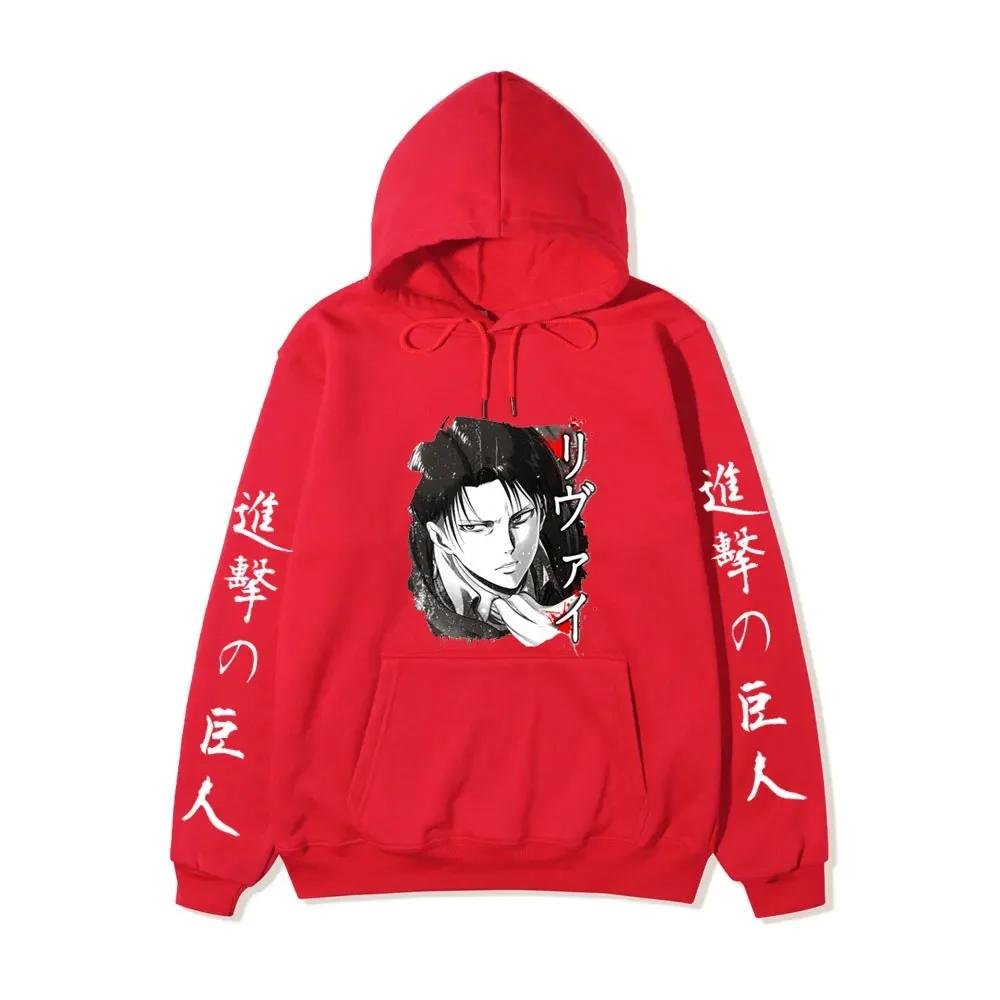 Аниме Атака Титанов АОТ Мерч Аккерман Леви Разведкорпус Принтованные Толстовки Осень Зима Свитшоты Пуловеры