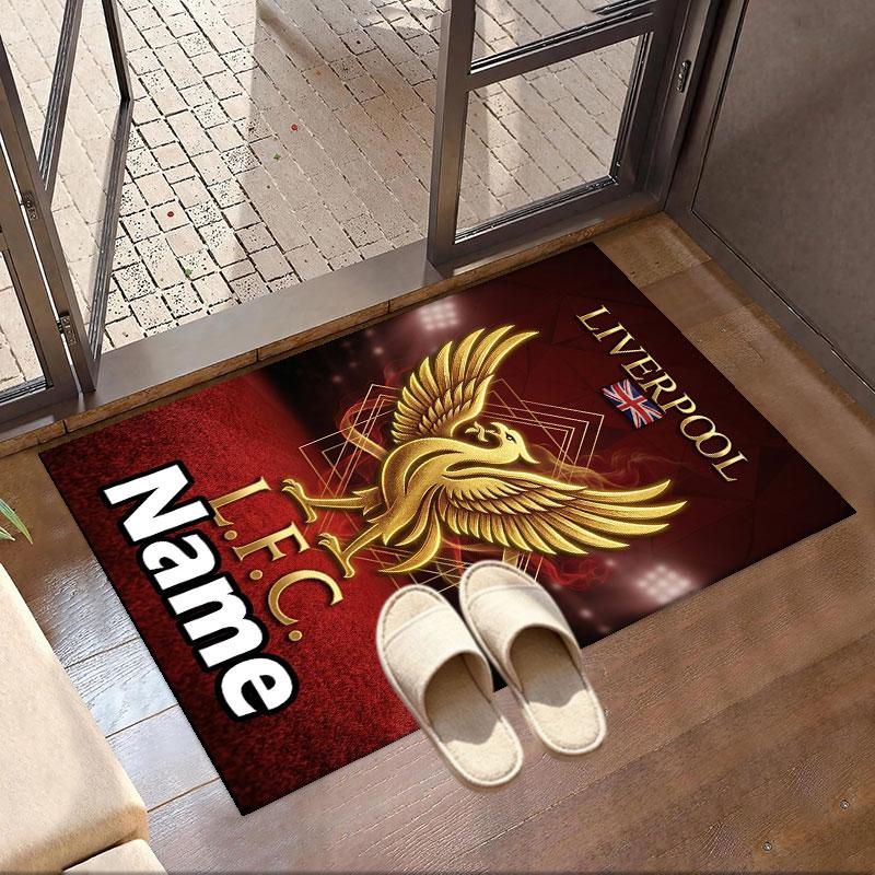 Custom Name Personalized Liverpool FC Print Carpet, Versatile Home Decor Rug, for Playroom, Apartment, Balcony, Entryway, Hallway Gift