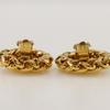 CHANEL Rice motif Earring vintage Plated Gold 50g Women Used