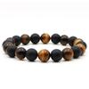 Браслет из чакровых бусин для мужчин 8 мм 12 мм Натуральный камень Лавовый камень Тигровый глаз Оникс Матовый Хоулит Лечебные бусины Шарм Йога Женские украшения