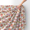 Royal Samt Stoff Polyester Zum Nähen - Motiv Fastfood