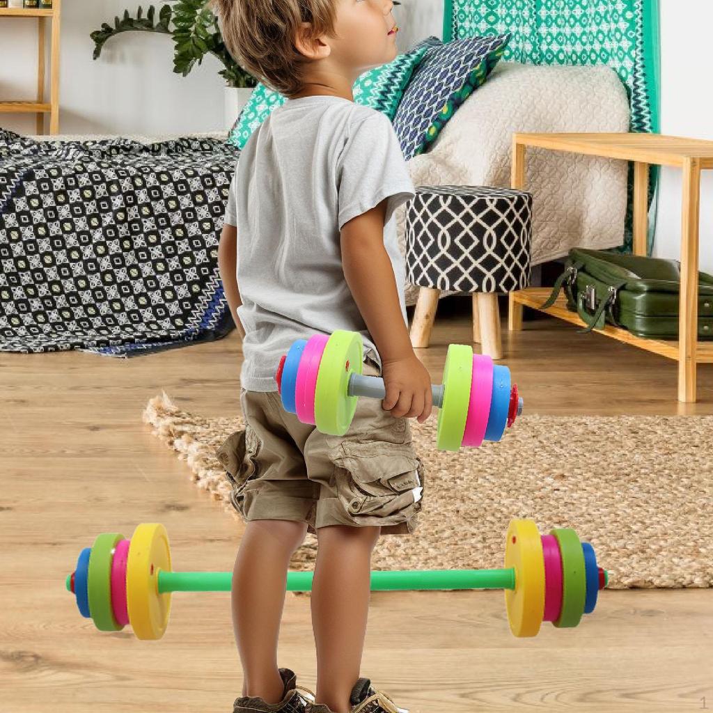 2 Pieces Kids Dumbbell Toy Children Barbell Fitness Equipment Lifting Training Home Exercise