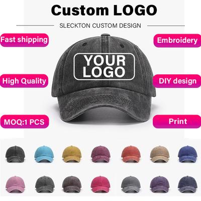 SLECKTON Custom Cap Logo Embroidery Retro Baseball Cap для мужчин и женщин DIY Design Letter Hat Customize Graphic Print Wholesale