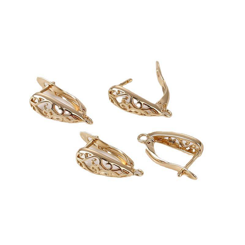 Серьги-пряжки в форме капли в стиле ретро из 14-каратного золота с медным покрытием — аксессуары ручной работы своими руками