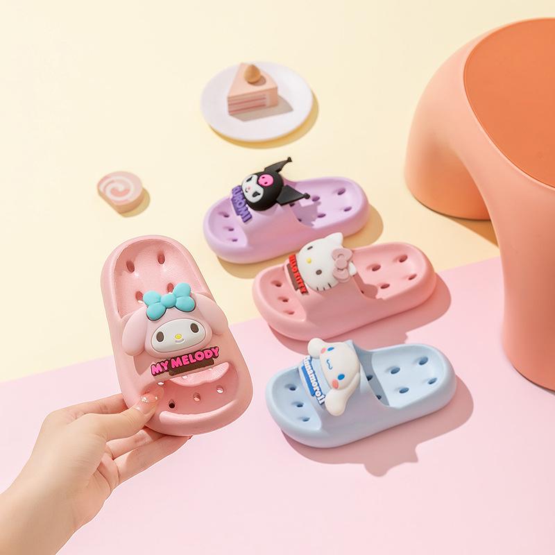 Sanrio 3D Мультяшные Быстросохнущие Нескользящие Детские Комнатные Шлепанцы для Душа, Без Запаха и Тихие
