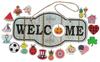 Welcome Sign Front Door Decorations Hanging Rustic Wood Seasonal Holiday Ornaments Housewarming GiftWall Hanging 17.5" Inches