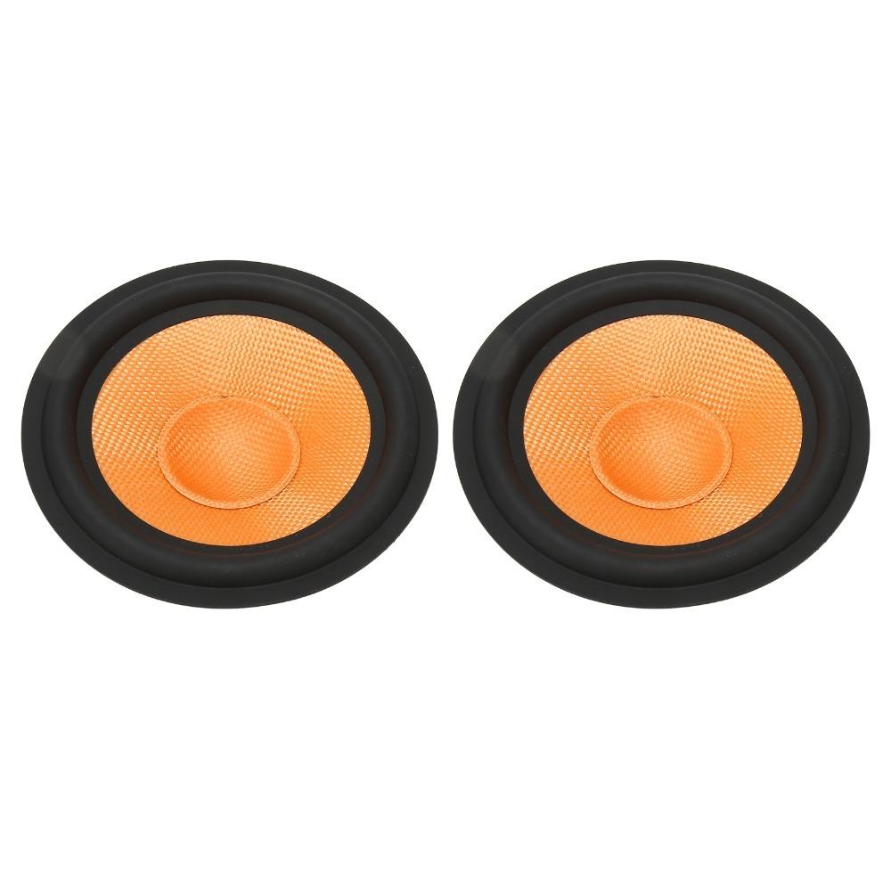 2PCS Orange Paper Speaker Cone 1 Inch Bore & 6 Inch Outer Dia Drum Paper Subwoofer Replacement