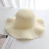 Parent-child straw hat summer big edge hat casual versatile fashion seaside beach sun protection hat wavy edge hat embryo