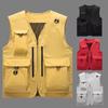 M-5XL Large Size Men's Solid Color Jacket Casual Coat Multi-pocket Sleeveless Vest Spring And Autumn Loose Vest Men's Clothing