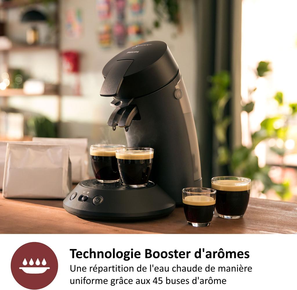 Cafetière à dosette - PHILIPS - SENSEO - CSA210/61 - Original Plus - Noir intense