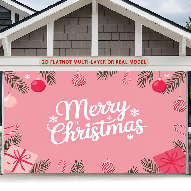Party Backdrop Christmas Flat Merry Fiber Festive Ornaments Multi Layered Celebrations Photo Booth Background Front Door Decor