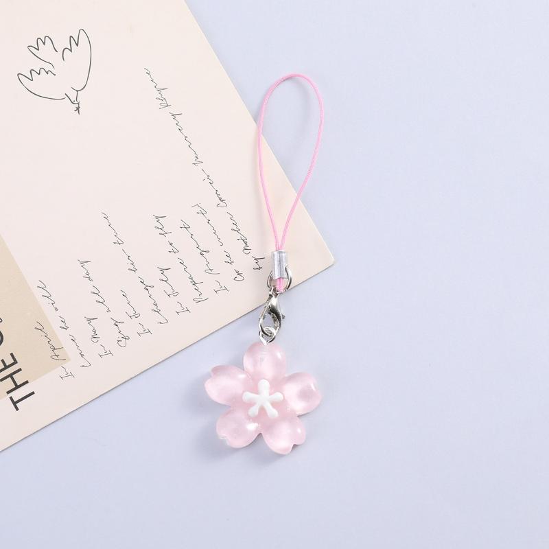 Креативный Милый Цветочный Ремешок для Телефона Сладкий Желейный Цвет Сакура Брелок-Подвеска Милые Модные Подвески на Рюкзак Подарок для Пары