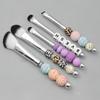 5 Pcs DIY Beaded Makeup Brush Metal Handle Makeup Brush Foundations Eyeshadow Eye Brush Makeup Colouring Accessories