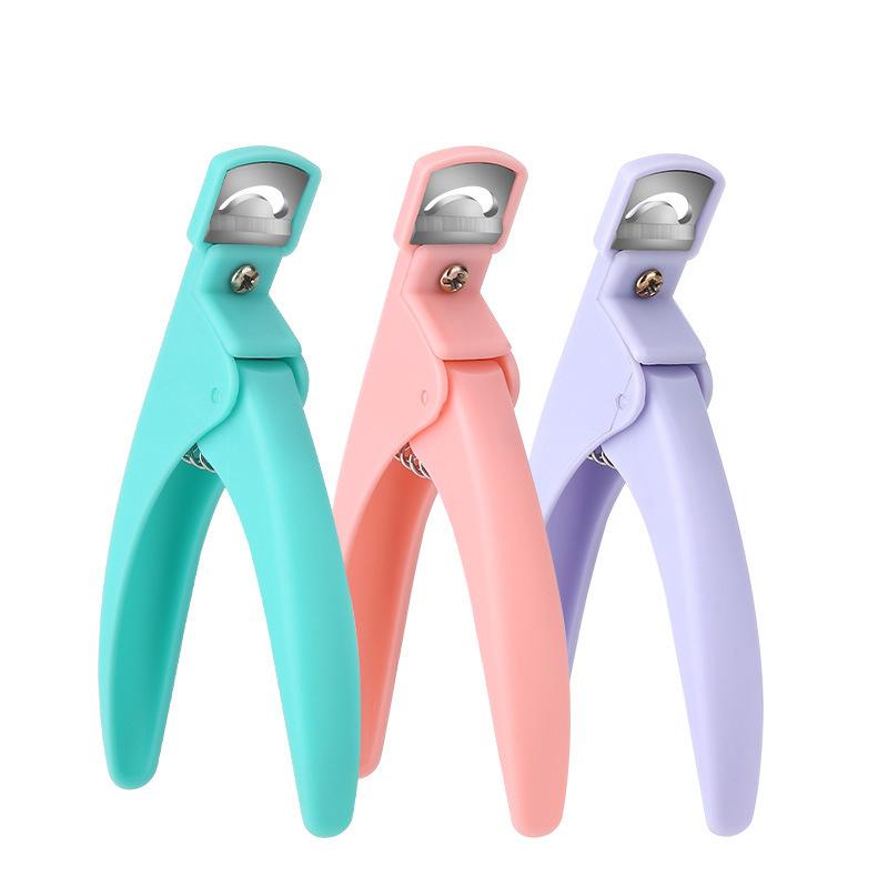 U-Shaped French False Nail Scissors Professional Stainless Steel Head Nail Clipper Acrylic Gel French False Nail Tips Clipper Anti-splash for Family
