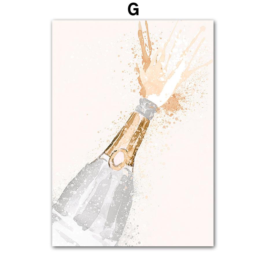 Настенное искусство бежевого Парижа, винтажное здание, цветок шампанского, модная девушка, декор для гостиной, холст, живопись, постеры и принты, изображение