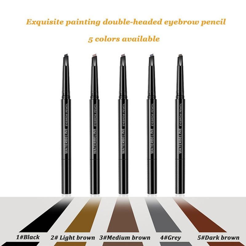 Карандаш для бровей с двойной головкой, прочный, водостойкий, долговечный, ручка для макияжа бровей, косметический усилитель для бровей