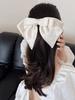 1pc 1pc High-end Satin Pearl Bow Headband Versatile Spring Clip Hairpin Hair Accessory Simple Elegant Hairpin