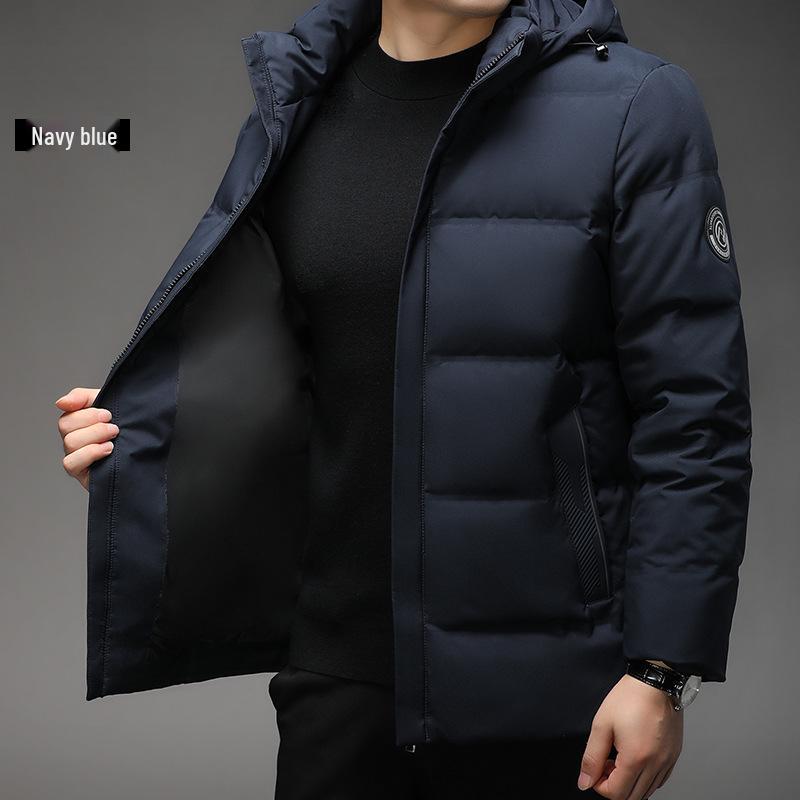 Пуховик мужской с капюшоном от известного бренда - Зимнее теплое пальто для всех возрастов