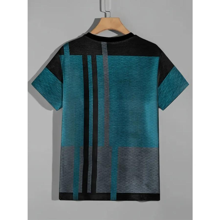 Vintage Style Graphic Tee - Soft Stretchy Round Neck, Casual Streetwear for Summer, Mens Relaxed Fit Printed T-Shirt with Breathable