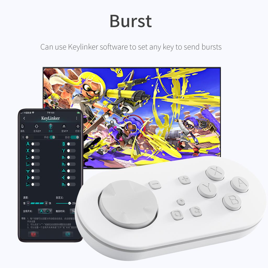 Мини беспроводной контроллер Meteor Light размером с брелок для ключей для Switch&Lite&OLED, ПК, Android и MacOS со светодиодной подсветкой KS54
