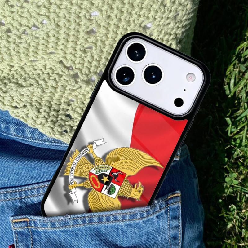 Чехол для телефона с флагом Индонезии Совместим с для IPhone 17air 16e 15 14 13 12 11Pro Max 17 Air