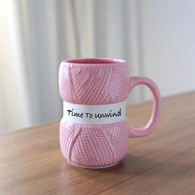 Hot Knit Style Ceramic Coffee Mug Coffee Cup, Colorful Yarn Ball Mug, Tea Cup Gift, Summer and Winter Drinkware, Kitchenware