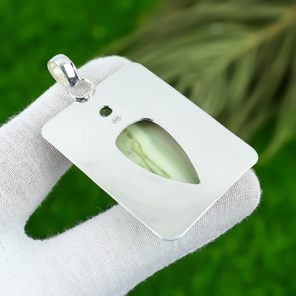 Натуральный серпентин драгоценный камень индийские украшения 925 стерлинговое серебро кулон для женщин