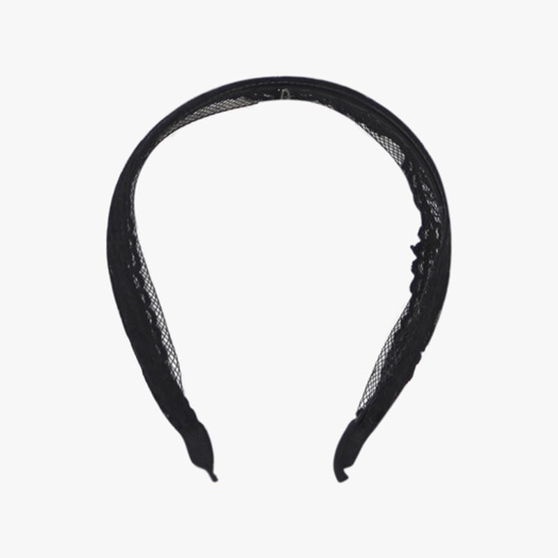 РОЗОВЫЙ АНАНАС МОРСКОЙ ЛИСТ КРУЖЕВО ПОВЯЗКА НА ГОЛОВУ_ЧЕРНЫЙ