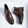 Fashion New Chelsea Boots Men British Style Oxford Mens Dress Shoes Formal Business Leather Minimalist Shoes for Men Wedding Brock Shoes