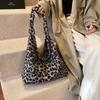 Leopard Print Fluffy Tote Bag Women's Autumn and Winter New Fashion Commuting Large Capacity Versatile Premium Shoulder Bag
