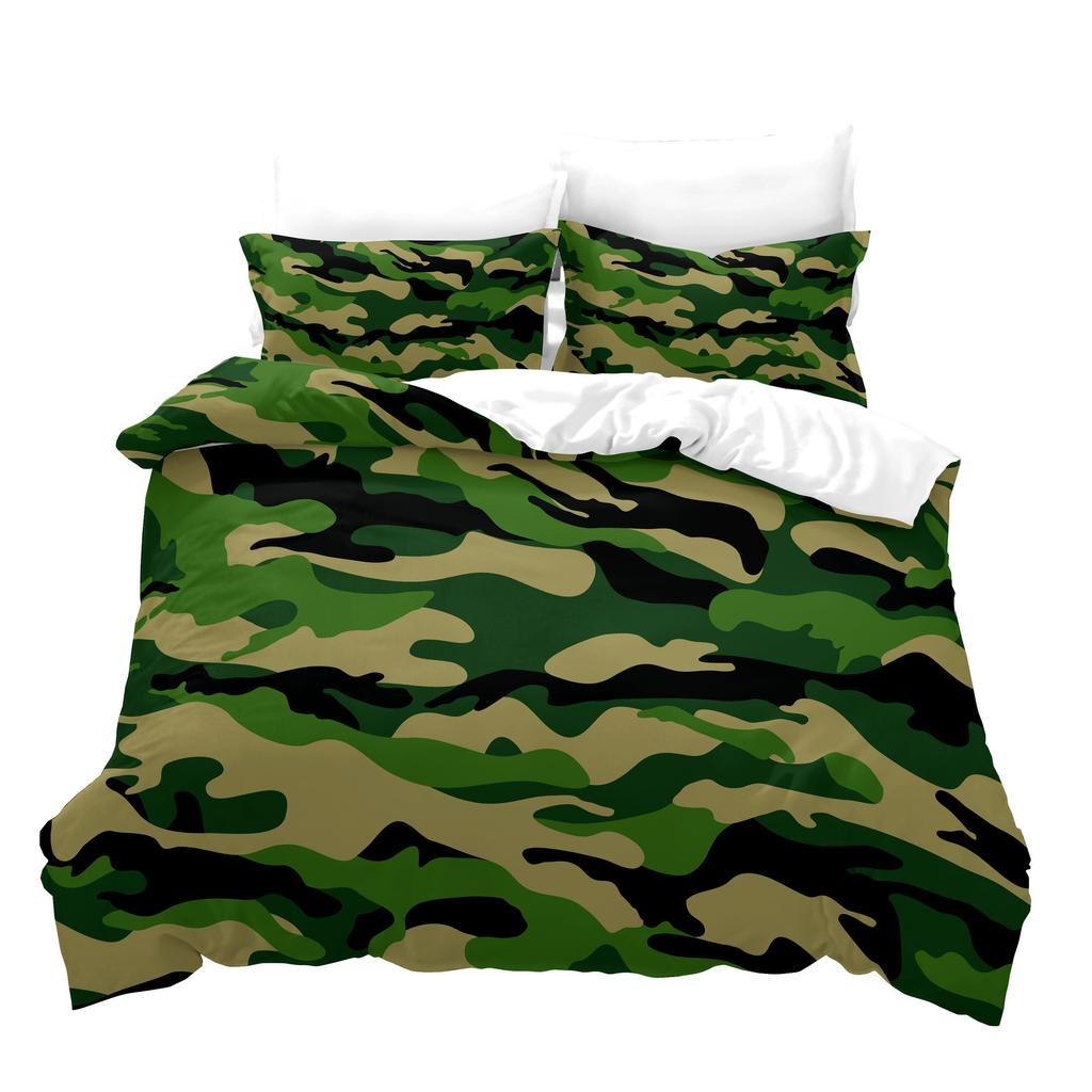 Military Camouflage Series Camouflage Color Three-Piece Quilt Cover
