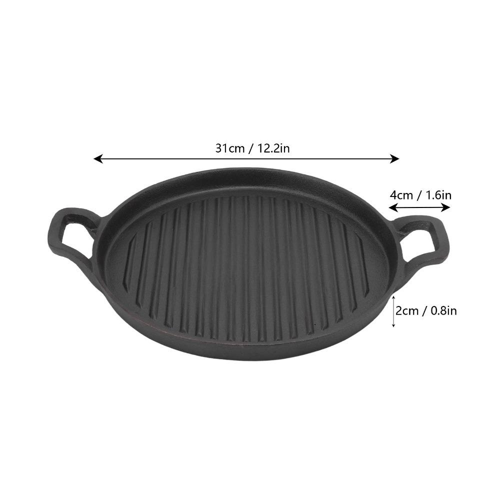 Round Grill Pan Cast Iron Cast Iron Skillet Thickened Frying Pan Steak Grilling