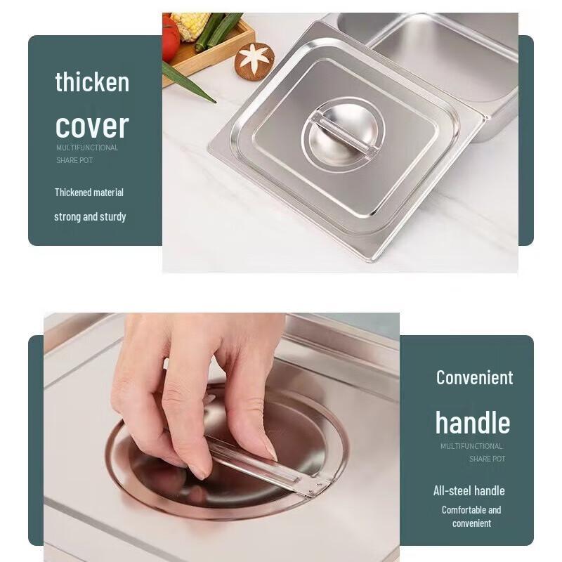 Shengjia Гастронорм 1/3 Нержавеющая сталь Контейнер для еды с крышкой