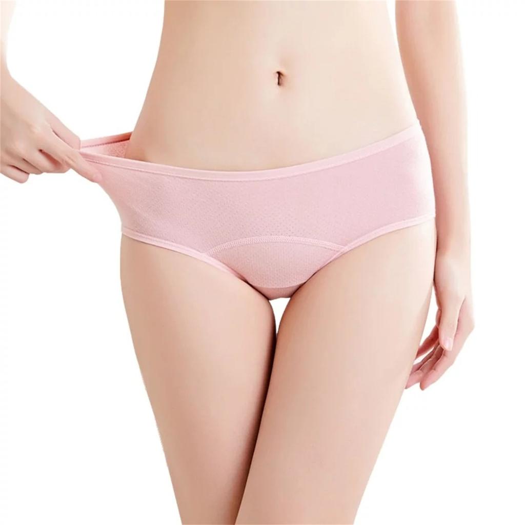 Women's Cotton Leakproof Period Panties Middle Waist Comfortable Underwear