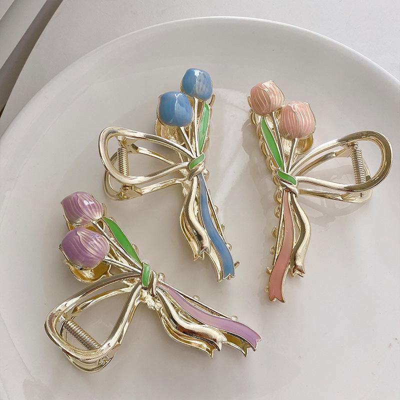 Новые женские металлические коготь для волос, элегантные заколки для волос с золотыми цветами, заколка-краб, повязка на голову, зажим для хвоста, головные уборы, аксессуары для волос, тиара