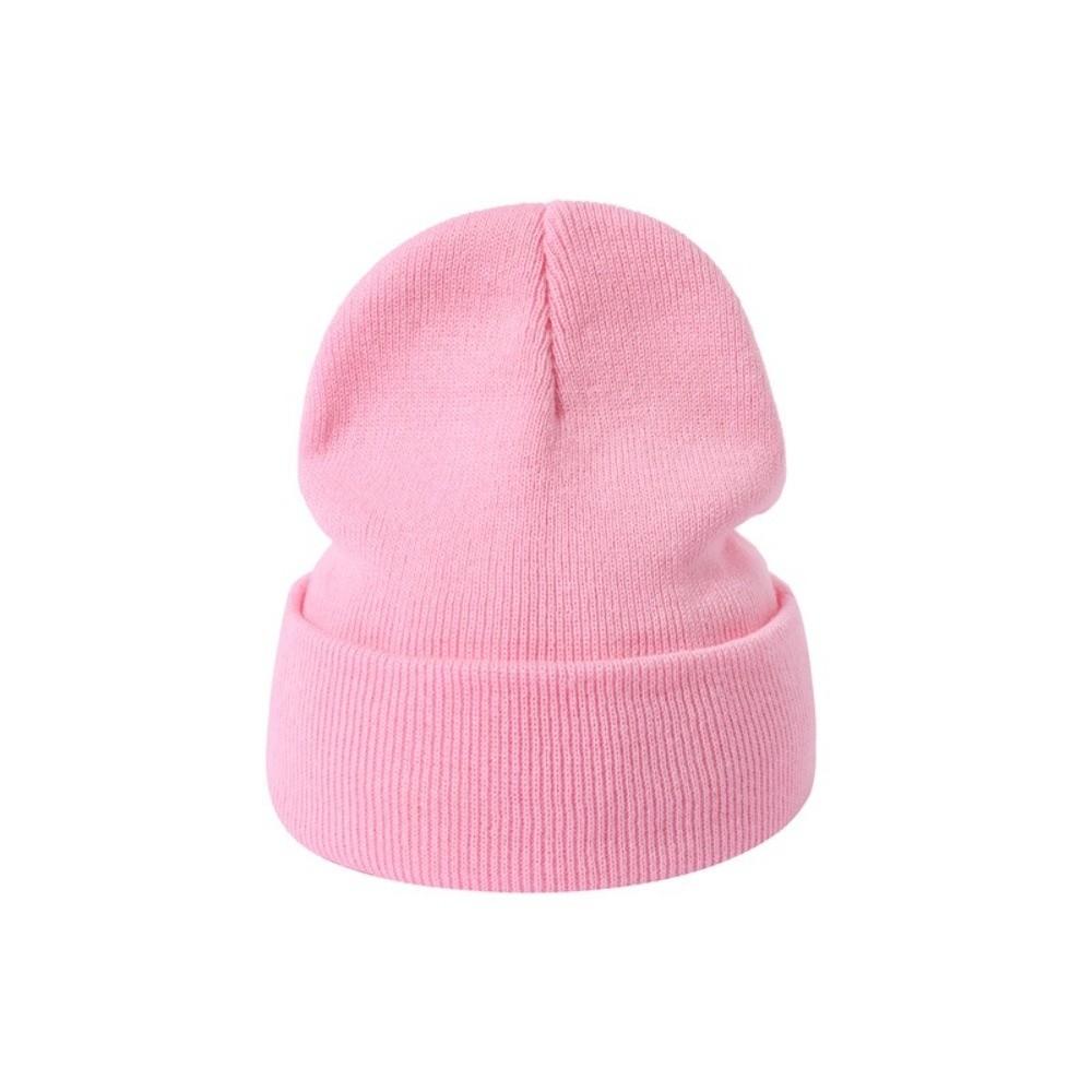 Candy Colored Skullcap Keep Warm Beanies Cap Simple Knitted Caps for Autumn Winter