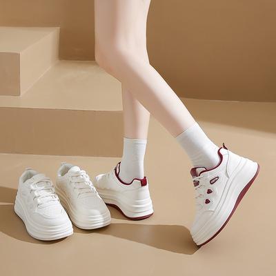 Осень новые дышащие маленькие белые туфли женские студенческие платформа универсальные повседневные спортивные кеды