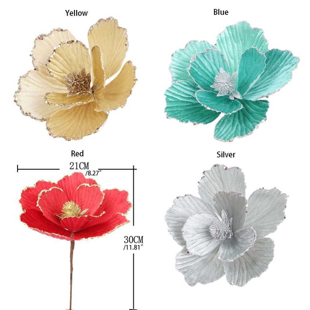 Exquisite Design Glitter Christmas Flower DIY Artificial Flowers New Year