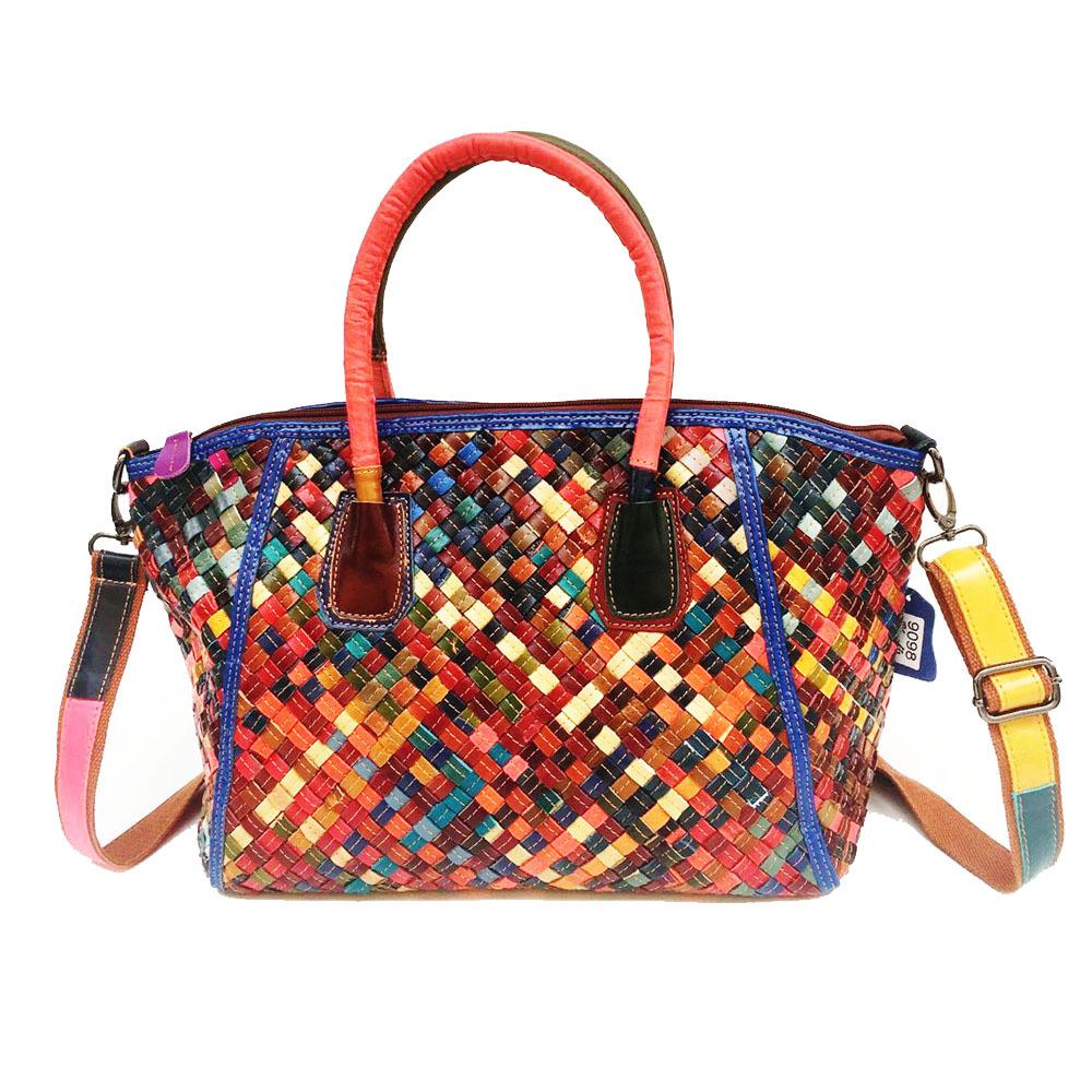 Модная кожаная женская сумка в стиле ретро, ручная работа, цветная сумка-мессенджер