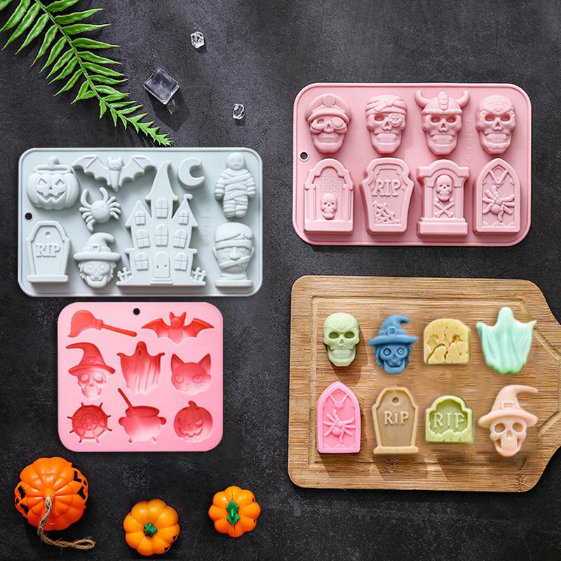 Силиконовые формы для Хэллоуина - Дизайны: Призрак/Тыква/Летучая мышь | Для выпечки шоколада, тортов, печенья и изготовления мыла