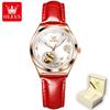 OLEVS Brand Watch Diamond Hollow Mechanical Table Waterproof Night Ladies Watch Female Watch