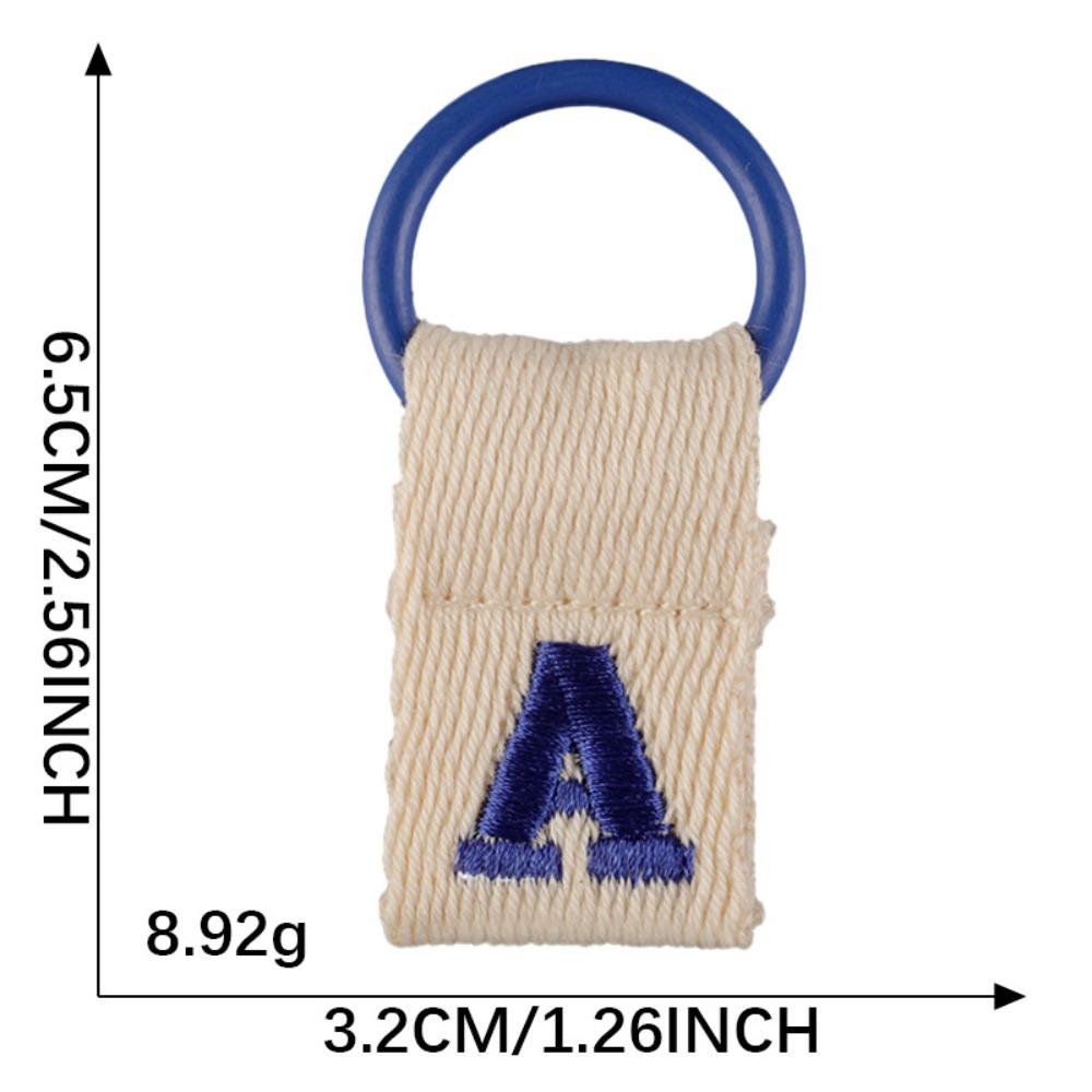 Embroidery 26 Letter Key Chain Key Ring Business Key Holder Creative Alphabet Car Key Buckle  Man