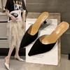Women's Sandals Women's Thin Heels 2025 New Summer Women's Shoes Fashion Versatile High Heels Cool Slippers Women's Outer Wear Medium Heel