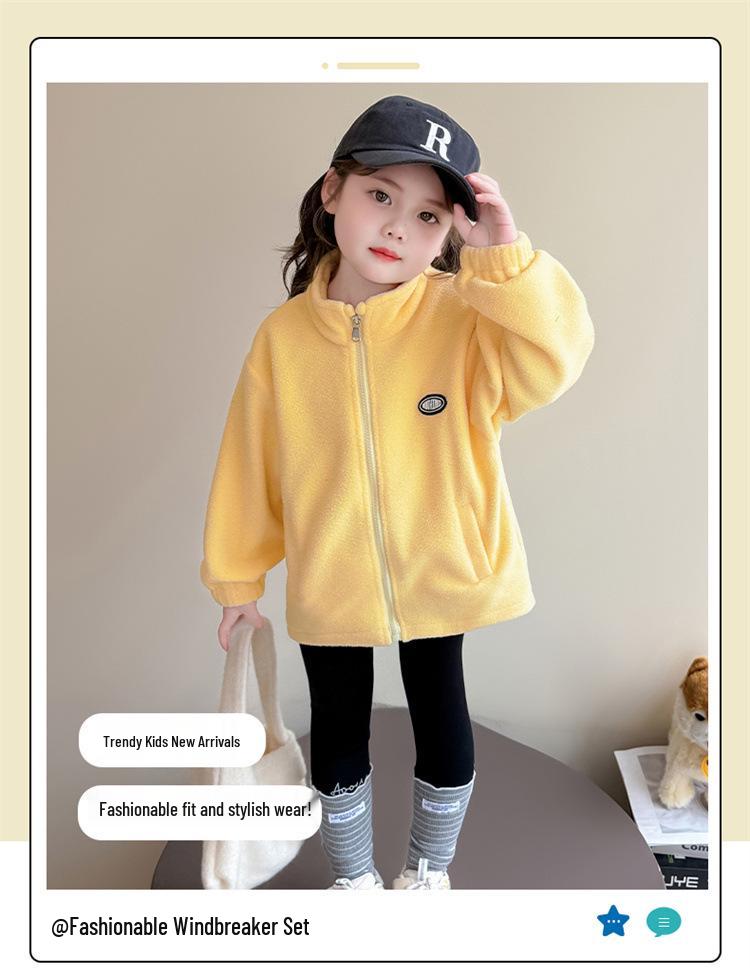 2025 Девичья ветрозащитная куртка: Стильное демисезонное пальто-штормовка 2-в-1 со съемной частью