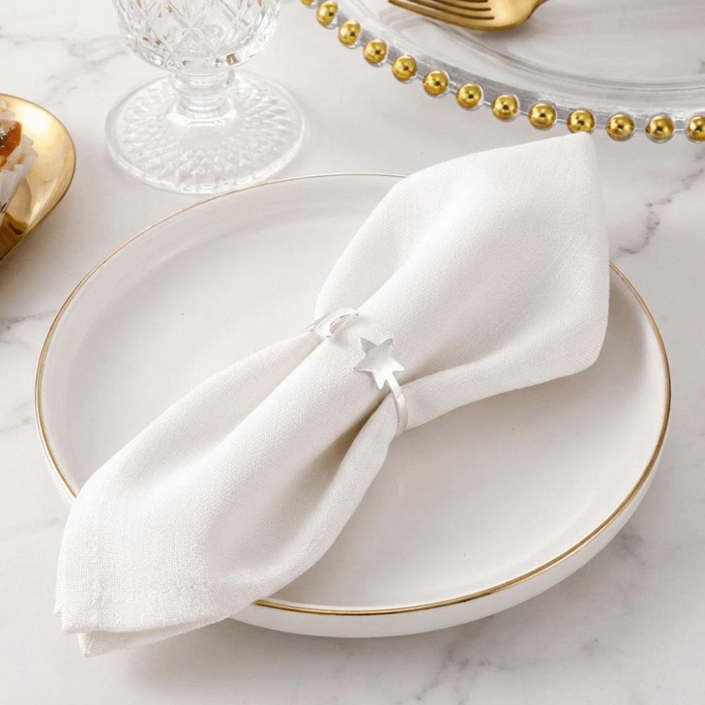 6PCS Modern Star Napkin Buckle Minimalist Serviette Ring Festival Party Napkin Buckle Table Setting