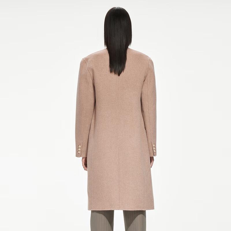 JNBY Loose Long Sleeve Wool-Cashmere Blend Coat