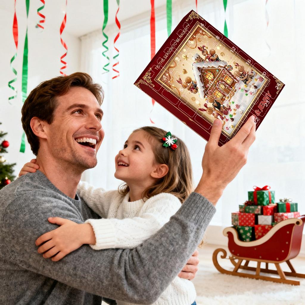 Рождественский адвент-календарь, 24-дневный адвент-календарь, праздничная коллекция для обратного отсчета, коробка-подвеска, подходит для рождественских подарков-сюрпризов